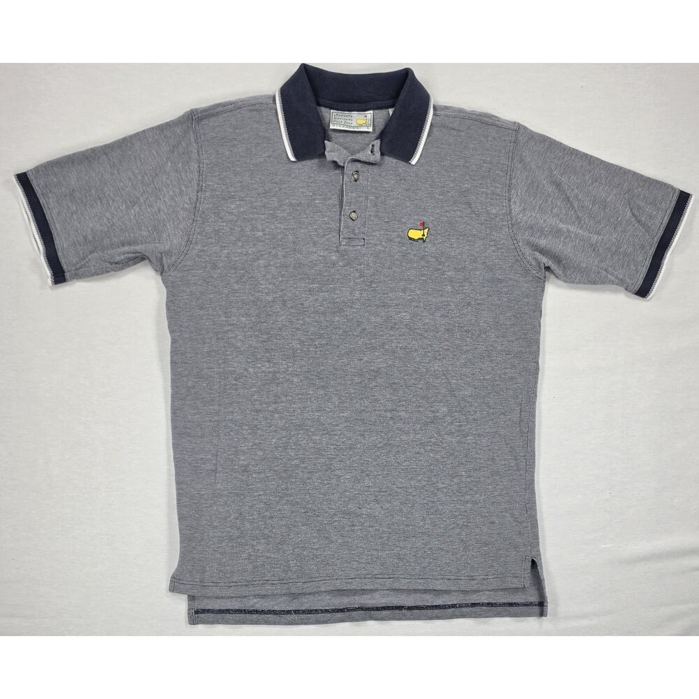 Vintage Slazenger Augusta National Golf Club Polo Shirt Masters Logo Gray Large